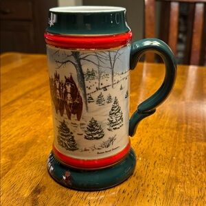 1991 Budweiser “The Seasons Best” Christmas Stein with the Clydesdales.